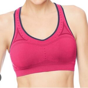 HANES Pink Seamless Non-Padded Racerback Jog Bra